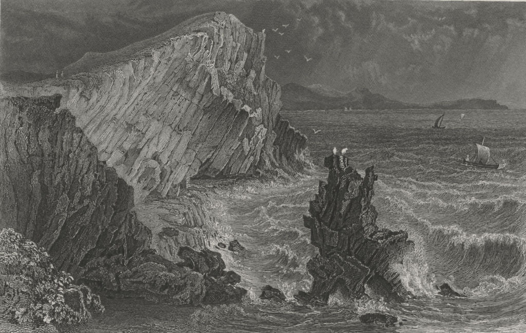 ISLE OF WIGHT. Watcombe Bay-Bartlett c1840 old antique vintage print picture
